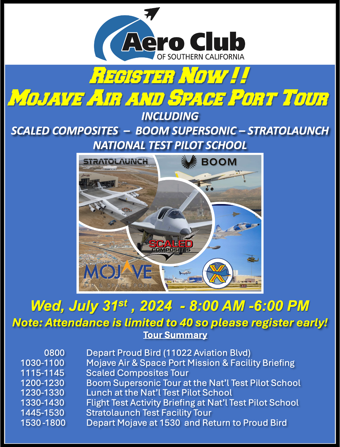 Mojave Air & Space Port Tour flier